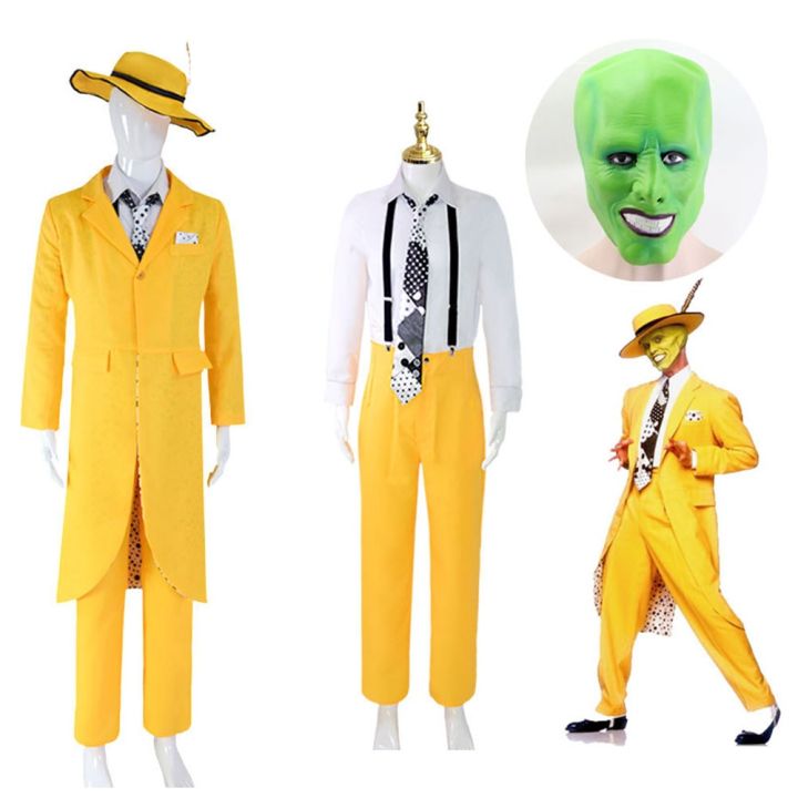 The Mask Jim Carrey Cosplay Costume and mask Uniform Outfit Halloween ...