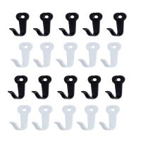 10pcs 40mm Black/White Hooks Mini Alloy Hangers Wall Mounted Hanging Keys Coat Bag Hat Handbag Bathroom Kitchen