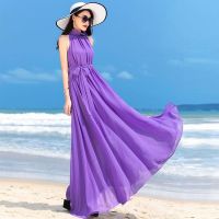 COD DSFGRDGHHHHH NEW Bohemian Ankle Length Dress Solid Chiffon Dress Holiday Beach Dress Super Fairy