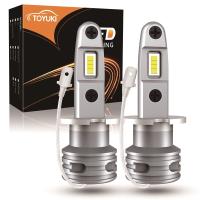 [ANYA Auto Parts] TOYUKI 2ชิ้น H3 Led ไฟหน้าหลอดไฟ12000lm ฮาโลเจนขนาดการออกแบบสำหรับไฟหน้ารถ8ชิ้น CSP 7035ชิป Led Hi Lo Beam 6000พันสีขาว