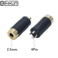 2pcs 2.5mm 4 Pole Stereo Female socket jack 2.5 dual channel jack 4 pole vertical female audio jack For Headphone