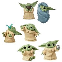 ของเล่นของเล่นโมเดลของเด็กของคอลเลกชัน6ชิ้น/เซ็ตของ ELLISWJ Mandalorian Baby Yoda ตุ๊กตาขยับแขนขาได้ของเล่นรูปปั้นลูกช้าง