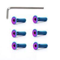 6Pcs Burnt Titanium Steering Wheel Bolts Screw + 1x Wrench Kit for Momo Nardi NRG Works Bell Boss Tool Car Accessories