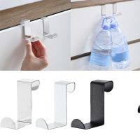 【YF】 2Pcs S-shaped Cabinet Door Hooks Stainless Steel Punch-Free Behind Hanger Holder Home Kitchen Bathroom Organizer Hook