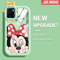 เคส JIUMOO สำหรับ VIVO Y15s Y01 Y15a เคสการ์ตูนมินนี่แพตเทนสีสันสดใสน่ารักมอนสเตอร์ตัวน้อยเลนส์กล้องถ่ายรูปแบบนิ่มกันกระแทกแบบใสเคสมือถือเรียบง่ายฝาครอบป้องกันซิลิโคนความคิดสร้างสรรค์โปร่งใส