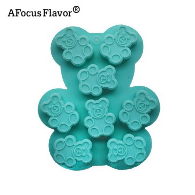 ；【‘； Cartoon Teddy Bear Silicone Mold 3D Silicone Cake Mold Gummy Bear Chocolate Mold Candy Maker Ice Tray Jelly Moulds Baking Tools