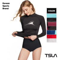 [NEW COLLECTION] [TSLA] Womens Long Sleeve Rash Guard UPF 50+ Water Beach Surf Swim Shirts UV Sun Protection Swim Top I ชุดว่ายน้ำหญิง I ชุดว่ายน้ำ I ชุดว่ายน้ำแขนยาว I Summer (TM-FSR45