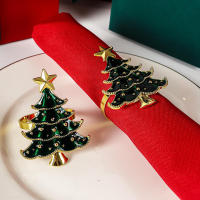 Unique Napkin Accessory Sophisticated Napkin Buckle Christmas Tree Napkin Buckle Creative Napkin Ring Hotel Table Silver Napkin Ring