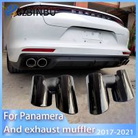 For Porsche Panamera 971Muffler The Tail Throat The Exhaust Pipe Stainless Steel Exhaust 2017 GTS The Exhaust Pipe Four Ports