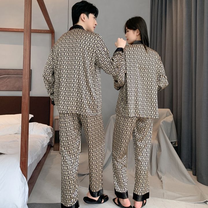 jxgarb-spring-autumn-new-satin-letter-cross-female-male-couples-pajamas-sets-fashion-women-men-lovely-ice-silk-sleepwear