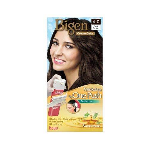 Bigen One Push Dark Brown Hair Color Cream 4.0 บีเง็นครีมเปลี่ยนสีผมวั