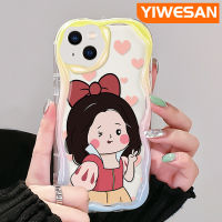 YIWESAN เคสสำหรับ iPhone 14 Pro Max 14 Plus 13 Pro Max 13เคสขนาดเล็กลายการ์ตูนน่ารักสีขาวหิมะดีไซน์ใหม่เนื้อครีมกันกระแทกแบบใสนิ่มเคสมือถือโปร่งใสลายกล้องถ่ายรูปเรียบง่ายอ่อนโยนป้องกัน