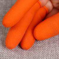 ถุงนิ้วยางสีส้ม Finger Cots Anti static Size M 50 ชิ้น /pack กันบาด กันลื่น ใส่สบาย