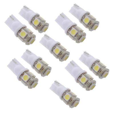 10x T10 194 168 W5W 5 SMD 5050 LED Night Light Bulb Lamp Xenon White for Car