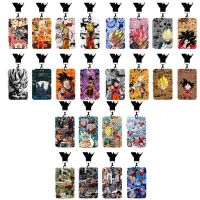 Dragon Ball Card Cover Case Anime Figure Son Goku Vegeta Cosplay Badge ID Bus Bank Cards Holder Neck Straps Lanyard Card Case