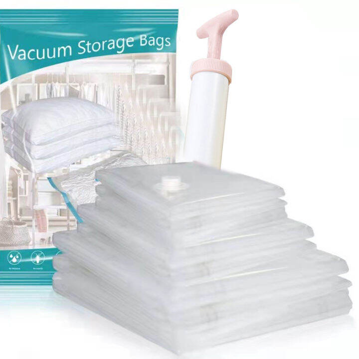 Reusable Vacuum Bag Compression Plastic Seal Hand Pump Compress Storage