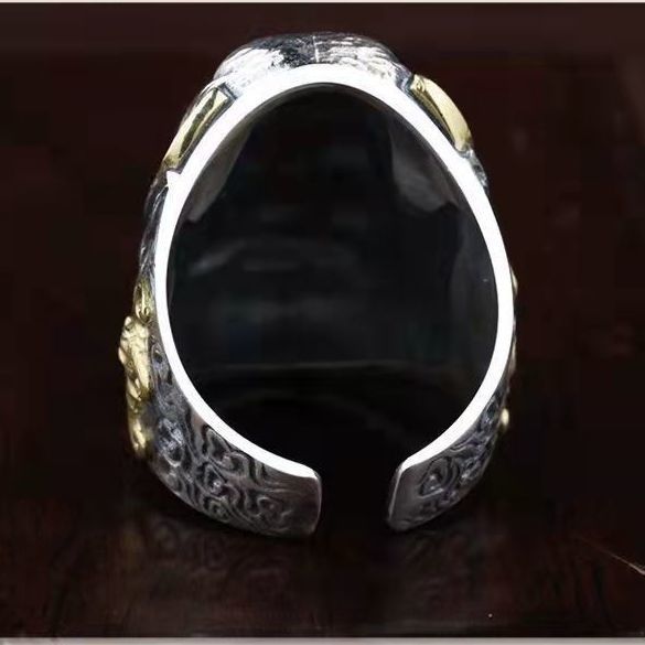 1974-แหวนผู้ชายเงิน-tianshi-925เทรนด์ของเด็กผู้ชาย-แหวนปรับได้สำหรับผู้ชายและผู้หญิง
