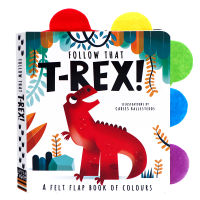 Tyrannosaurus Rex touch flip book English original picture book follow that T-Rex 0-3 years old childrens color cognition picture book non-woven fabric tear off label Book parent-child early education interactive game book little tiger Publishing House