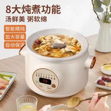 1L Gruel Soup Pot Ceramic Electric Crock Pot Automatic Household