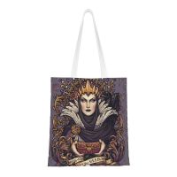 Bring Me Her Heart Shopping Bag Women Canvas Shoulder Tote Bag Portable Evil Queen Halloween Witch Groceries Shopper Bags