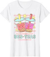 Kawaii Boba Bes-ชา Besties เพื่อนที่ดีที่สุด Bubble Tea เสื้อยืดผู้หญิงชายการ์ตูนกราฟิก T เสื้อหลวมเสื้อสำหรับชาย Hombre