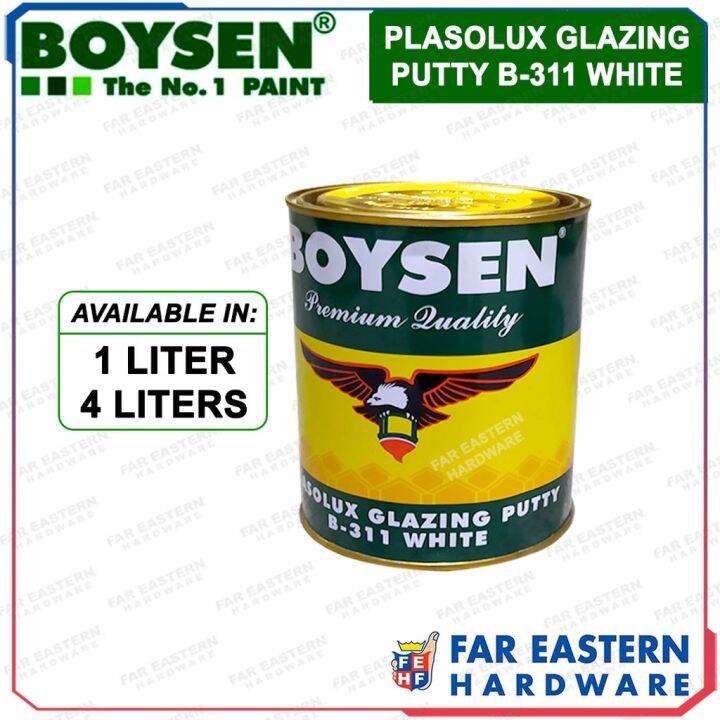 BOYSEN Plasolux Glazing Putty B-311 White 1L 4L | Lazada PH