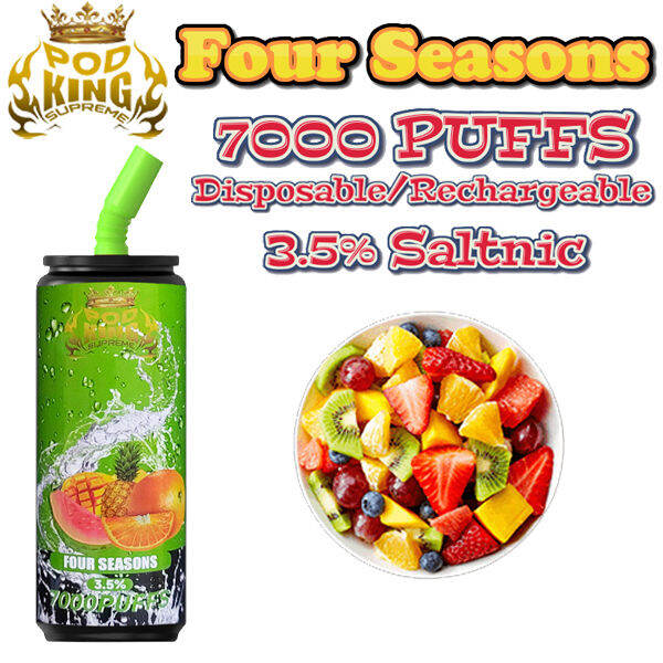 POD KING SUPREME Rechargeable Disposable PUFF PLUS 7000 Puffs (FOUR