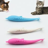 Cat Teeth Grinding Catnip Toys Fish Pet Kitten Chewing Toy Cat Toothbrush Simulation Silicone Molar Stick Teeth Cleaning Toy Toys