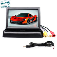 GreenYi Car Parking Monitor Desktop Folder Digital LED Backlight TFT mirror 4.3" inch LCD car Monitor with 2 Video input