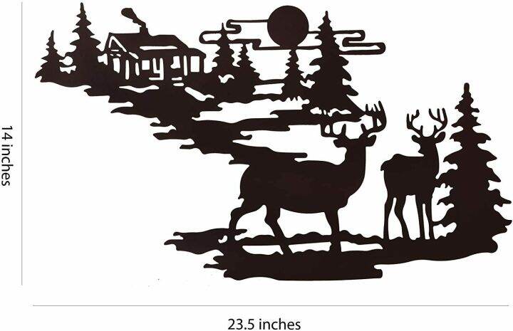 deer-woodland-cabin-metal-wall-art-iron-deer-rustic-wall-decor