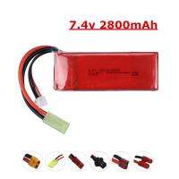 zvhm00 7.4V 2800mAh 25C Lipo Battery 2S For FT009 Udi UDI902 144001 A959 12428 12423 RC Boat Spare Parts 7.4v Rechargeable Battery