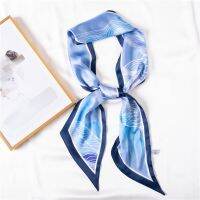 [COD] Klein blue trendy printed silk scarf new and Korean sweet long womens bag strap stewardess