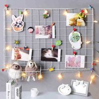 Modern Home Wall Decoration Art Iron Grid Decor for Bedroom Home DIY Decoration Shelf Wall Photes Display Storage Rack Holder