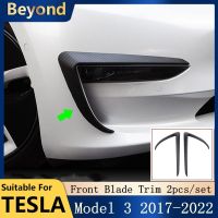 2022 New Car Front Blade Trim For Tesla Model 3 Accessories Carbon Fiber ABS Model3 2021-2022 Front Fog Lamp Decoration