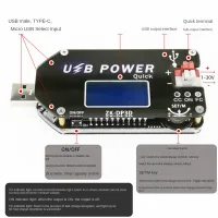 ZK-DP3D CNC USB Power Supply Module Powers Supply Module 1-30V 2A 15W Constant Voltage Current USB TYPE-C DC Converter