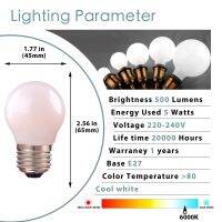 GANRILAND Globe หลอดไฟ Led นมไข่มุก5W 7W E27 220V วินเทจเอดิสัน3000K 6000K ที่ยึดโคมระย้ากระจกเงาโต๊ะเครื่องแป้งหลอดไฟ LED