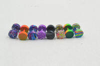 50pcs Stainlless Steel Body jewelry Colorful Printed Ear Stud Fake Ear Plugs Cheat Tunnels Illussion Plugs 6mm Free Shippment