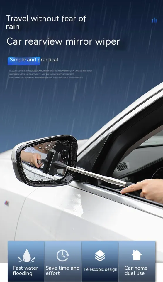 Cleaning Rainy Cleaning Car Rearview Mirror Wiper Retractable