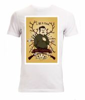 RON Swanson BE Man เบคอนและไข่ Art T เสื้อสีขาว