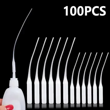 100pc Clear Glue Micro-Tips Plastic Glue Bottle Tips Applicator