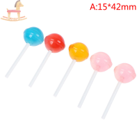 PCWFKEF 5pcs MINI Lollipop จำลองเรซินอาหารตุ๊กตาอุปกรณ์เสริมสำหรับตุ๊กตา