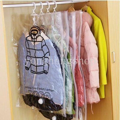 Hanging Clothes Vacuum Bags with Hanger Space Saver Closet Storage Seal Bag Dust-Proof bag Clothes Compression Organizer