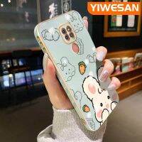 YIWESAN เคสสำหรับ Moto G9เล่น G9บวกกับพาวเวอร์เคสดีไซน์ใหม่กระต่ายน่ารักลายการ์ตูนเคสซิลิโคนแบบนุ่มขอบเคสเคสป้องกันทนแรงกระแทกเลนส์กล้องถ่ายรูปคลุมทั้งหมด