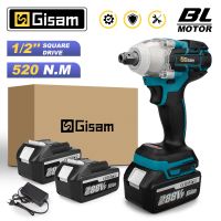 Gisam 520N.M Brushless Electric Impact Wrench Cordless Electric Wrench 1/2 Inch For Makita 18V Battery Screwdriver Power Tools