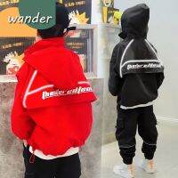 WANDER แจ็คเก็ตของเด็กชาย เสื้อโค้ทเด็กญ ตกแต่งแถบสะท้อนแสงแฟชั่น เสื้อแจ็คเก็ตกันลมเด็กชาย23814