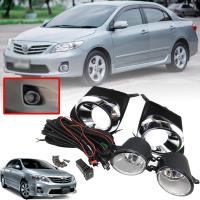 ไฟตัดหมอก ไฟสปอร์ตไลท์ รุ่น โตโยต้า โคโรล่า อัลติส TOYOTA COROLLA ALTIS ปี 2010 - 2013 พร้อมครอบ สีดำ ขอบโครเมี่ยม และชุดสายไฟ 1 ชุด