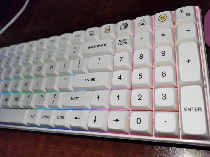 1-set-milk-theme-key-caps-for-mx-switch-mechanical-keyboard-pbt-dye-subbed-bee-japanese-minimalist-white-keycaps-xda