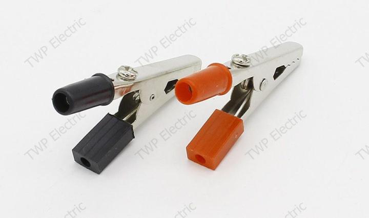 10-ชิ้น-คลิปปากจระเข้-ตัวหนีบสายไฟ-สีแดงและดำ-ขนาด-55-มิลลิเมตร-10-pcs-55mm-plastic-handle-test-probe-metal-alligator-clips