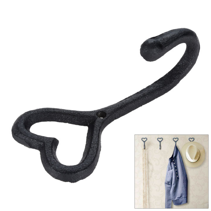 dreld-10pc-love-heart-coat-hooks-cast-iron-wall-mount-hanger-wall-mounted-vintage-hat-bedroom-home-holder-black-hanger-hook