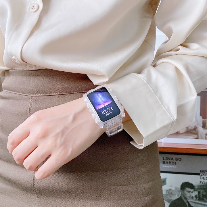 band-case-for-huawei-watch-fit-new-นาฬิกาสมาร์ท-huawei-watch-fit-สายนาฬิกาข้อมือซิลิโคน-watchband-for-huawei-watch-fit-พร้อมเคสกันกระแทกหน้าจอ